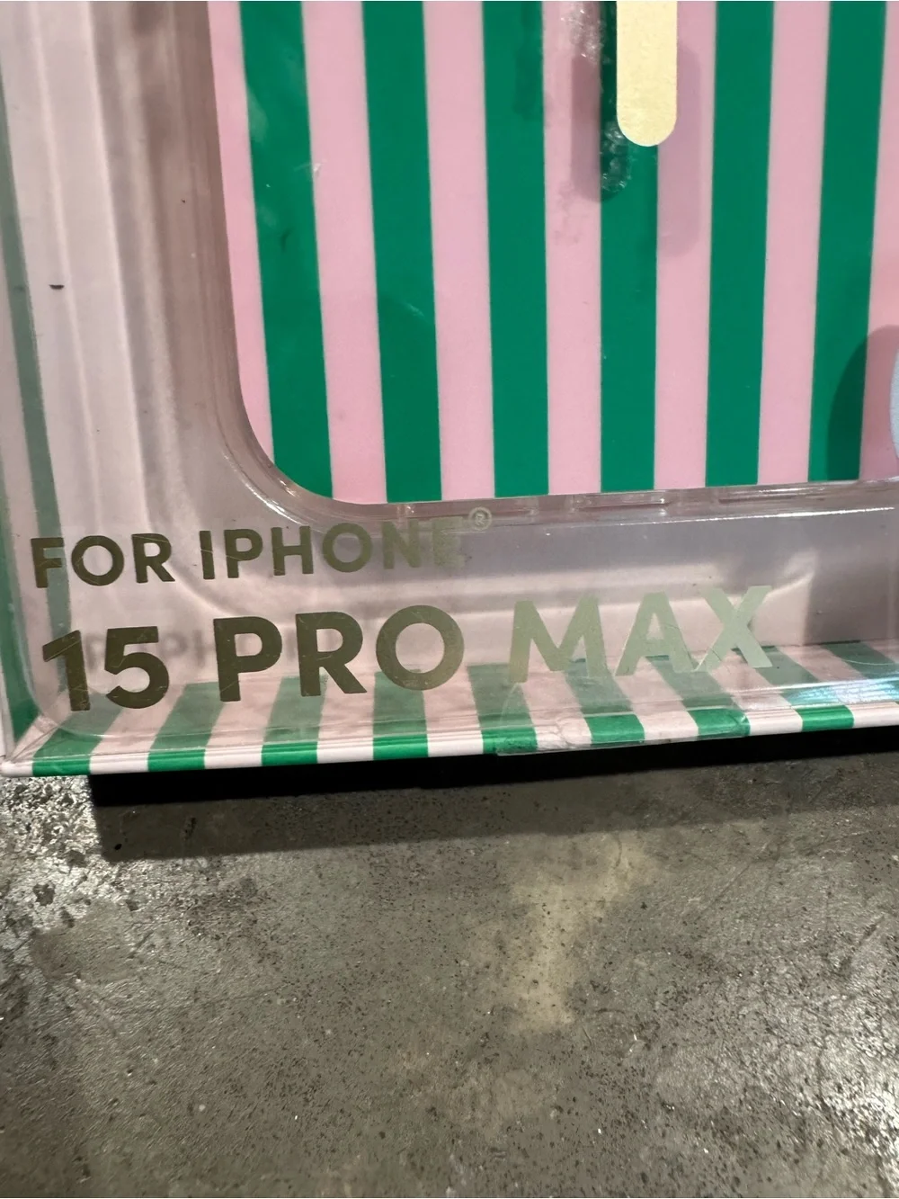 XO Poppy Striped MagSafe-Compatible iPhone 15 Pro Max Case - Pink & Green stripe